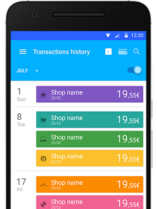 Digital Wallet Expense Listing